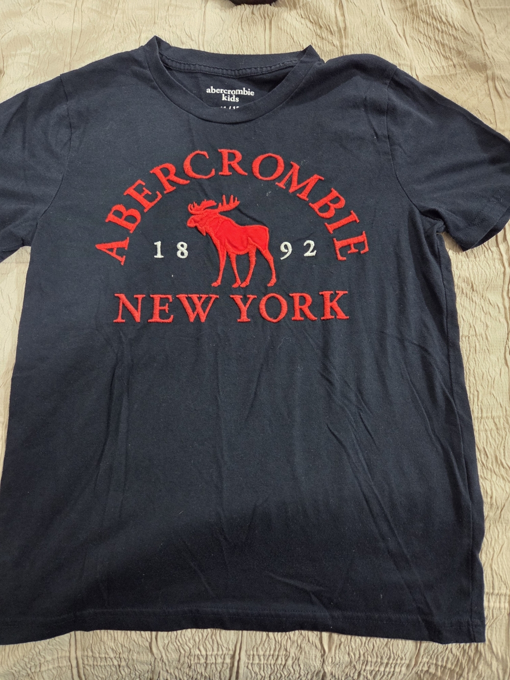abercrombie kids Navy Short-Sleeve Tee with Red Logo